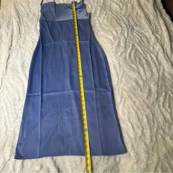 We Wore What Size 2 Silky Blue Dress Midi Draped Party Bridesmaid City Wedding - Picture 14 of 16